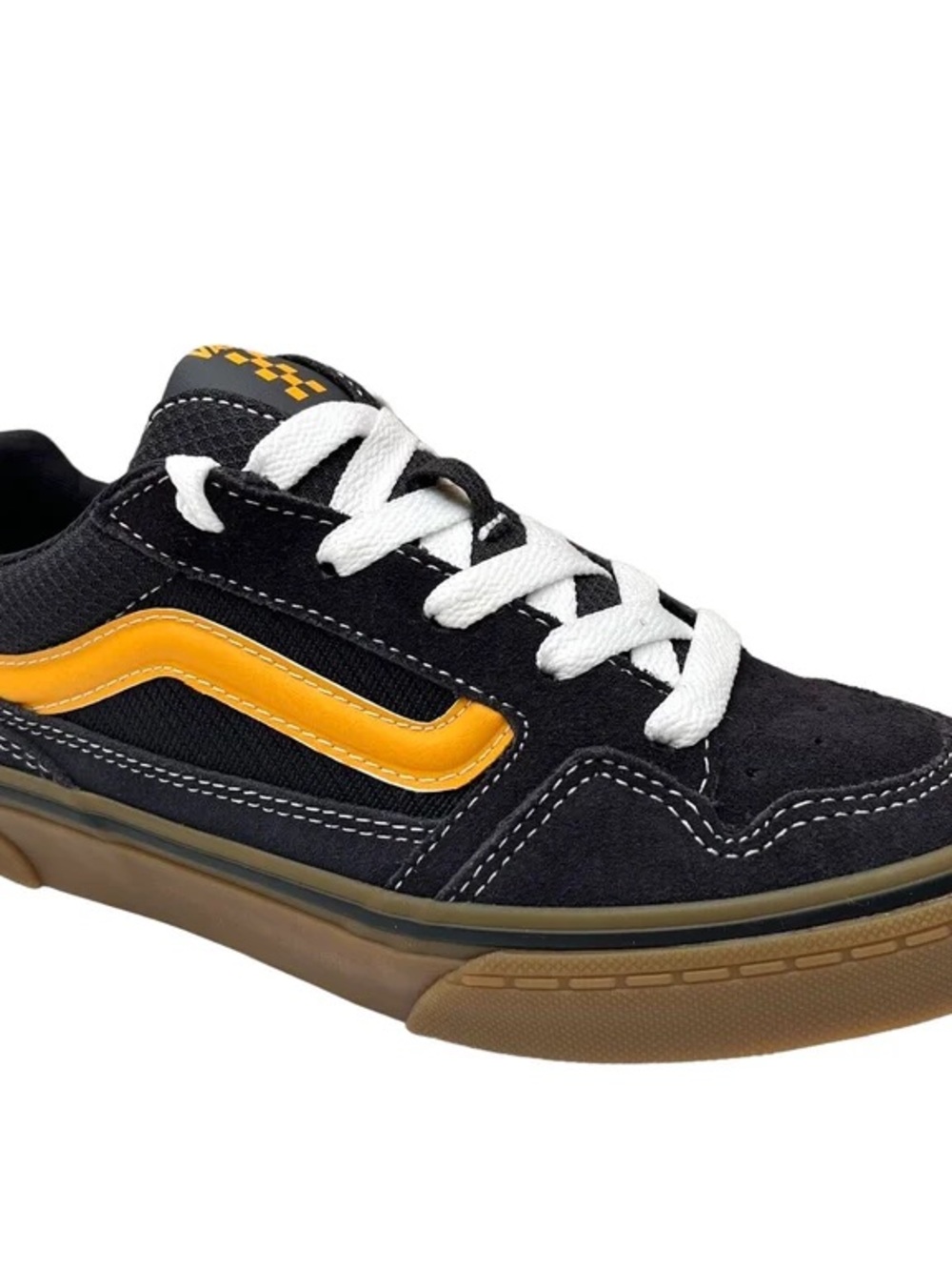 Vans Kids Charcoal and Yellow Low-Top Lace-Up Sneakers